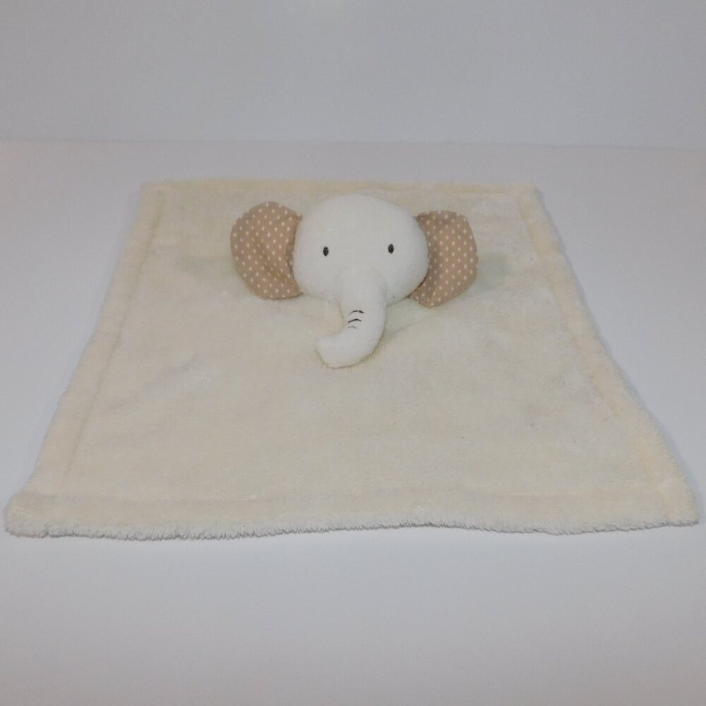 Cocalo Elephant Security Blanket Cream Tan Polka Dot Ears Baby lovey